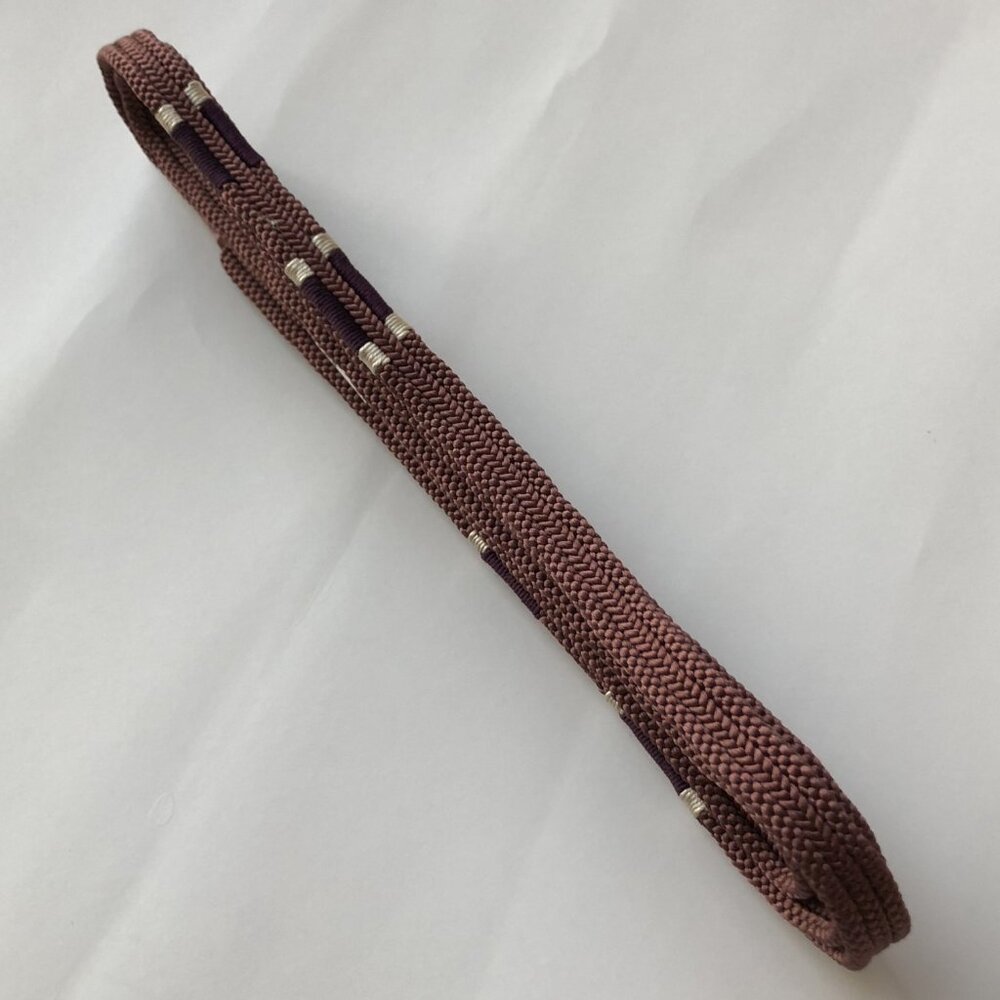 Japanese Silk Obijime Obi Cord Kimono Accessory Reddish Brown White Purple New